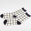 1 Pcs Lattice Vertical Stripes Classic Black White Men's Socks