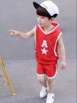 Fashion Star Print T shirt + Solid Pants Kids Clothes Set