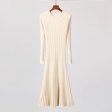 Women Long Knit Maxi Dress Autumn Knitted A Line Dress