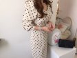 Spring Autumn Women Casual Polka Dot Print Corduroy Dress